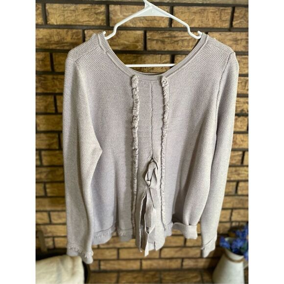 Olivia Warren Fringe Sweater With Tie Back - Picture 2 of 6